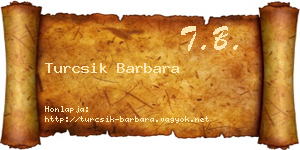 Turcsik Barbara névjegykártya